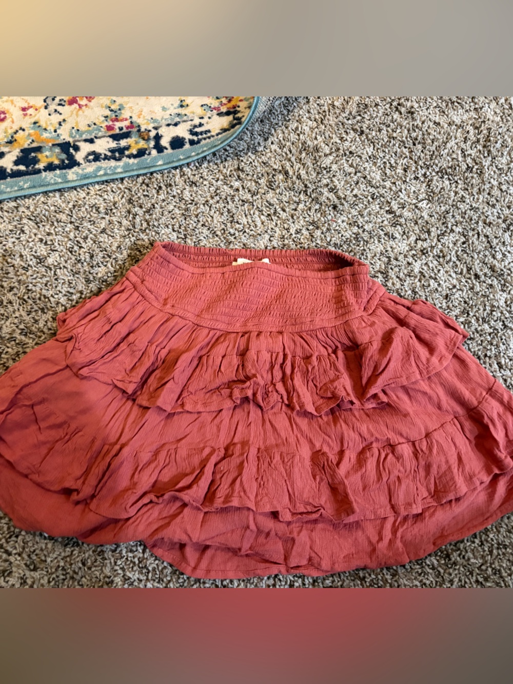 Hollister Tiered Mini Skirt in Dusty Rose